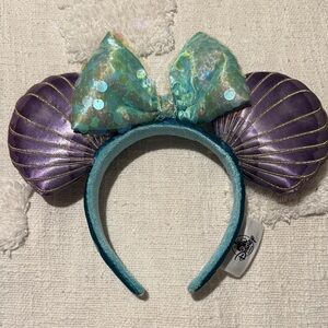 Disney Mermaid Shell Ear Headband in Purple and Mint Sequin